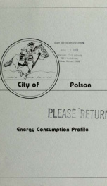 City of Polson energy consumption profile 1981_cover