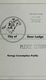 City of Deer Lodge energy consumption profile 1981_cover