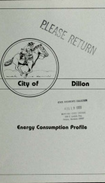 City of Dillon energy consumption profile 1981_cover