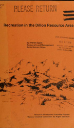 Recreation in the Dillon Resource Area 1977_cover