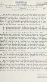 Brief description of a recreation evaluation system designed by the Montana Fish and Game Department and the Montana Department of State Lands 1971?_cover