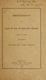 Proceedings of the class of 1846 of Harvard college, August 12, 1863, on the death of Lieutenant Ezra Ripley 2_cover