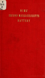 History of the Second Massachusetts Battery (Nims' Battery) of Light Artillery, 1861-1865_cover