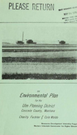 An environmental plan for the Ulm Planning District of Cascade County, Montana 1976_cover
