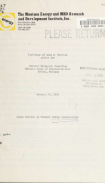 Testimony of John R. McBride before the Natural Resources Committee, Montana House of Representatives, Helena, Montana, January 24, 1976 1976_cover