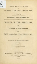 Objects of the rebellion, and effects of its success upon free laborers and civilization_cover