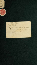 Speech of Hon. John B. Alley, of Massachusetts, on the state of the Union. Delivered in the House of representatives, January 23, 1862_cover