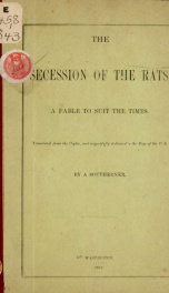 The secession of the rats; a fable to suit the times_cover