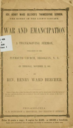 War and emancipation. A Thanksgiving sermon_cover