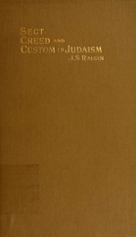 Sect, creed and custom in Judaism; a study in Jewish nomology_cover