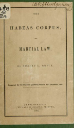 The habeas corpus, and martial law_cover