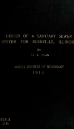 Design of a sanitary sewer system for the city of Rushville, Schuyler County, Illinois_cover