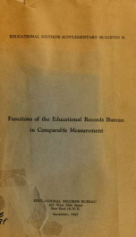 Functions of the Educational records bureau in comparable measurements_cover