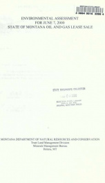 Environmental assessment for ..., State of Montana oil and gas lease sale JUN 2000_cover