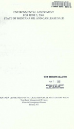 Environmental assessment for ..., State of Montana oil and gas lease sale JUN 2001_cover