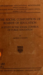 The social composition of boards of education; a study in the social control of public education_cover