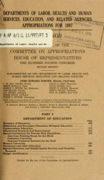 Departments of Labor, Health and Human Services, Education, and related agencies appropriations for 1997 : hearings before a subcommittee of the Committee on Appropriations, House of Representatives, One Hundred Fourth Congress, second session 5_cover