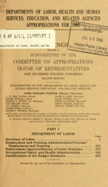 Departments of Labor, Health and Human Services, Education, and related agencies appropriations for 1997 : hearings before a subcommittee of the Committee on Appropriations, House of Representatives, One Hundred Fourth Congress, second session 1_cover