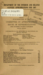 Department of the Interior and related agencies appropriations for 1997 : hearings before a subcommittee of the Committee on Appropriations, House of Representatives, One Hundred Fourth Congress, second session Part 4_cover