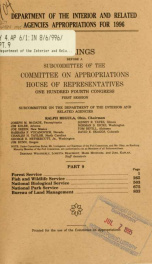 Department of the Interior and related agencies appropriations for 1996 : hearings before a subcommittee of the Committee on Appropriations, House of Representatives, One Hundred Fourth Congress, first session Part 9_cover