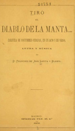 Tiró el diablo de la manta-- : zarzuela de costumbres cubanas, en un acto y en verso_cover