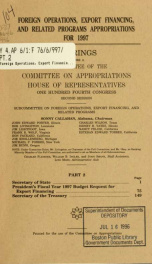 Foreign operations, export financing, and related programs appropriations for 1997 and supplemental for 1996 : hearings before a subcommittee of the Committee on Appropriations, House of Representatives, One Hundred Fourth Congress, second session Part 2_cover