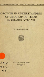 Growth in understanding of geographic terms in grades IV to VII_cover
