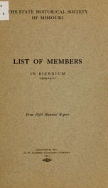 List of members in biennium, 1909-1910 .._cover