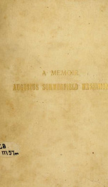 A memoir : Augustus Summerfield Merrimon_cover