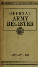 Official army register for .. 1933_cover