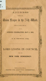 An address delivered before the Union league in the 24th ward of the city of Philadelphia_cover