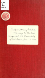 President Tappan's message to the Law Congress of the University of Michigan. Delivered January 18th, 1862 .._cover