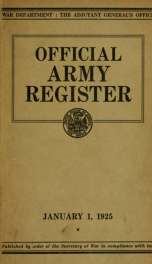 Official army register for .. 1925_cover