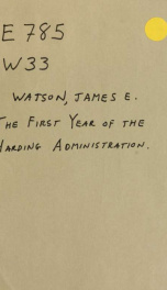 The first year of the Harding administration_cover