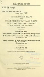 Health care reform : hearings before the Subcommittee on Health of the Committee on Ways and Means, House of Representatives, One Hundred Third Congress, first session 8_cover