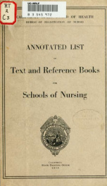 Annotated list of text and reference books for schools of nursing_cover
