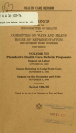 Health care reform : hearings before the Subcommittee on Health of the Committee on Ways and Means, House of Representatives, One Hundred Third Congress, first session 7_cover