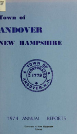 Report by the selectmen of the town of Andover, for the year ending . 1974_cover