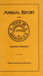 Report by the selectmen of the town of Andover, for the year ending . 1957_cover