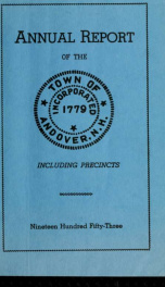 Report by the selectmen of the town of Andover, for the year ending . 1953_cover