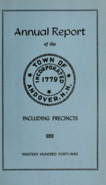 Report by the selectmen of the town of Andover, for the year ending . 1949_cover