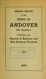 Report by the selectmen of the town of Andover, for the year ending . 1937_cover