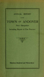 Report by the selectmen of the town of Andover, for the year ending . 1933_cover