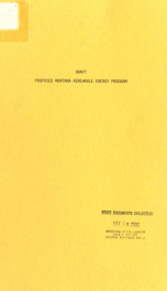 Draft proposed Montana renewable energy program 1979_cover