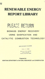 Biomass energy recovery using gasification and catalytic combustion technology 1984_cover