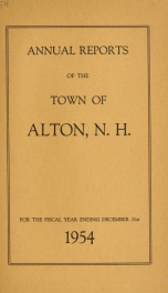 Report of the financial standing of the Town of Alton for the fiscal year ending .. 1954_cover