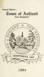 Annual report of the officers of the Town of Ashland 1994_cover