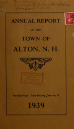 Report of the financial standing of the Town of Alton for the fiscal year ending .. 1939_cover