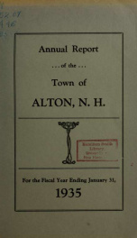 Report of the financial standing of the Town of Alton for the fiscal year ending .. 1935_cover