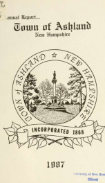 Annual report of the officers of the Town of Ashland 1987_cover